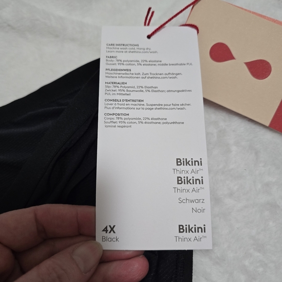 Thinx Air Bikini black light period panties 4X - Picture 4 of 6